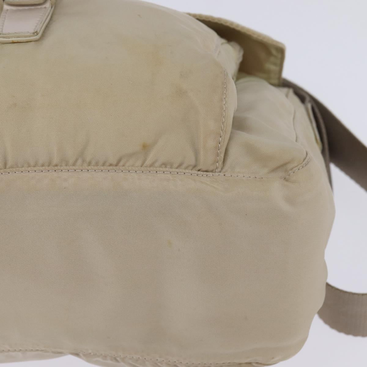 PRADA Shoulder Bag Nylon Ivory Auth 148280