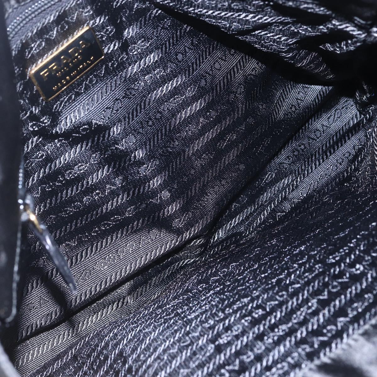 PRADA Chain Shoulder Bag Nylon Black Gold Auth 148283