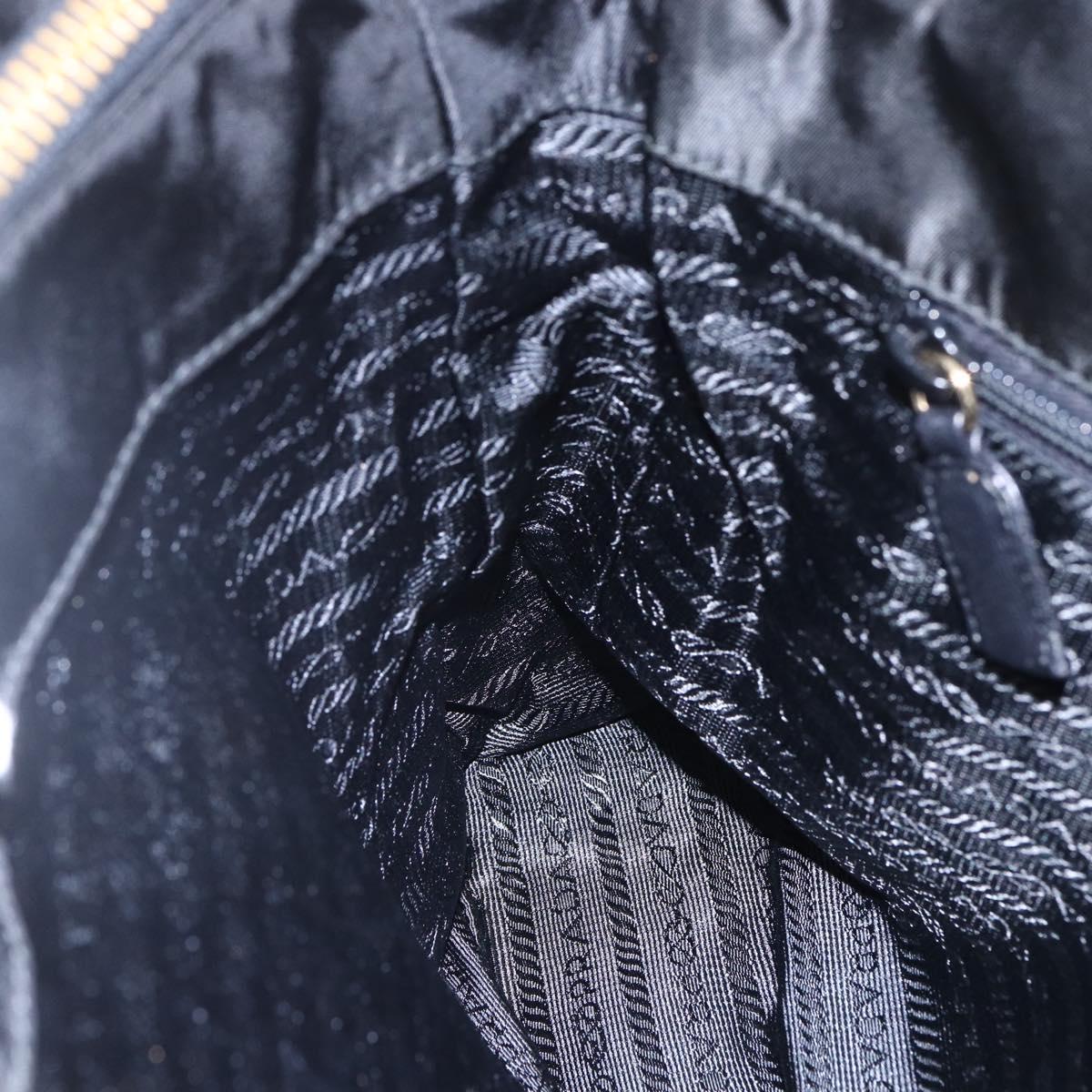 PRADA Chain Shoulder Bag Nylon Black Gold Auth 148283