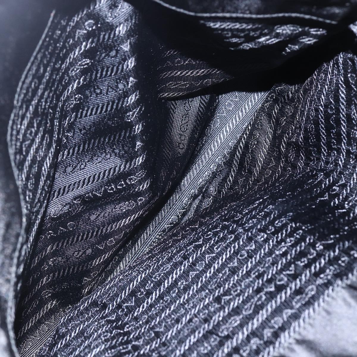 PRADA Chain Shoulder Bag Nylon Black Gold Auth 148283