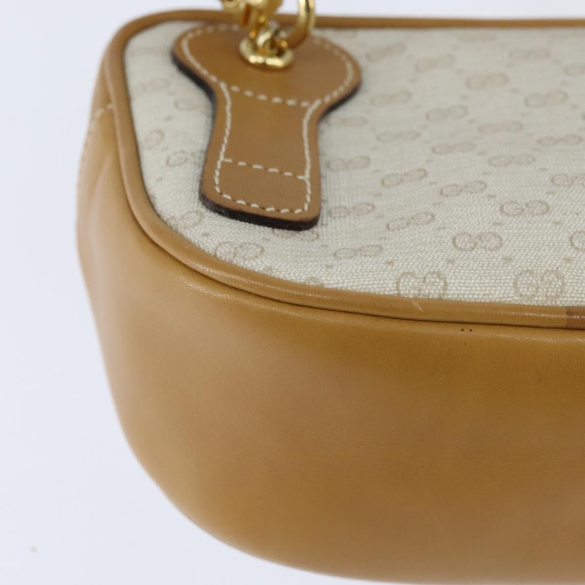 GUCCI Micro GG Supreme Shoulder Bag PVC Beige Gold 007 067 0523 Auth 148285