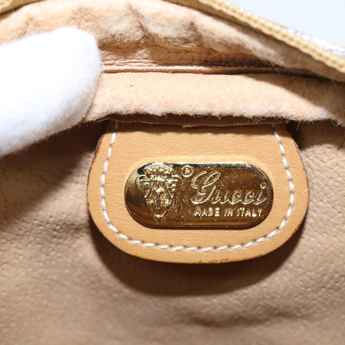 GUCCI Micro GG Supreme Shoulder Bag PVC Beige Gold 007 067 0523 Auth 148285