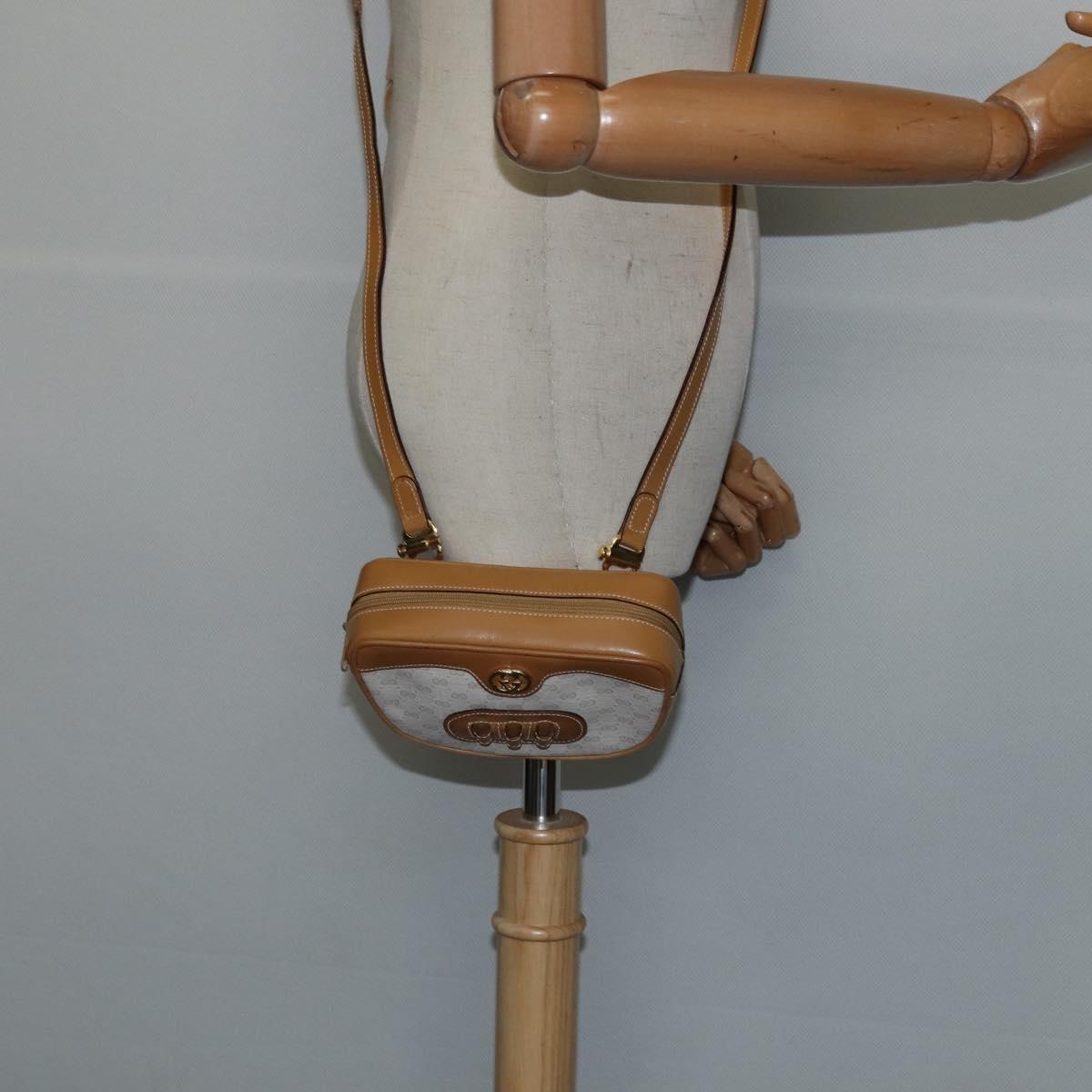 GUCCI Micro GG Supreme Shoulder Bag PVC Beige Gold 007 067 0523 Auth 148285