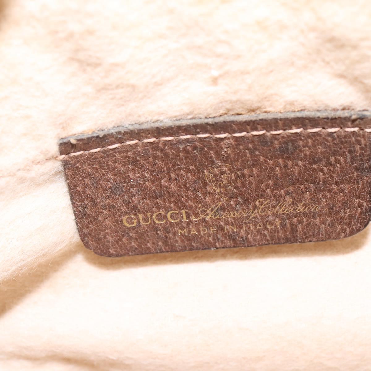 GUCCI GG Supreme Shoulder Bag PVC Beige Gold Auth 148286