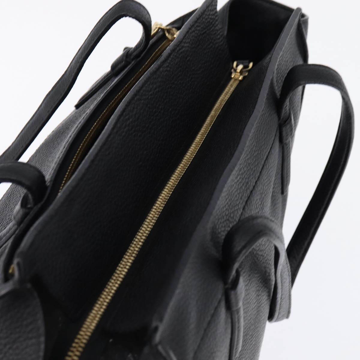 Salvatore Ferragamo Gancini Tote Bag Leather Black Gold Auth 148288