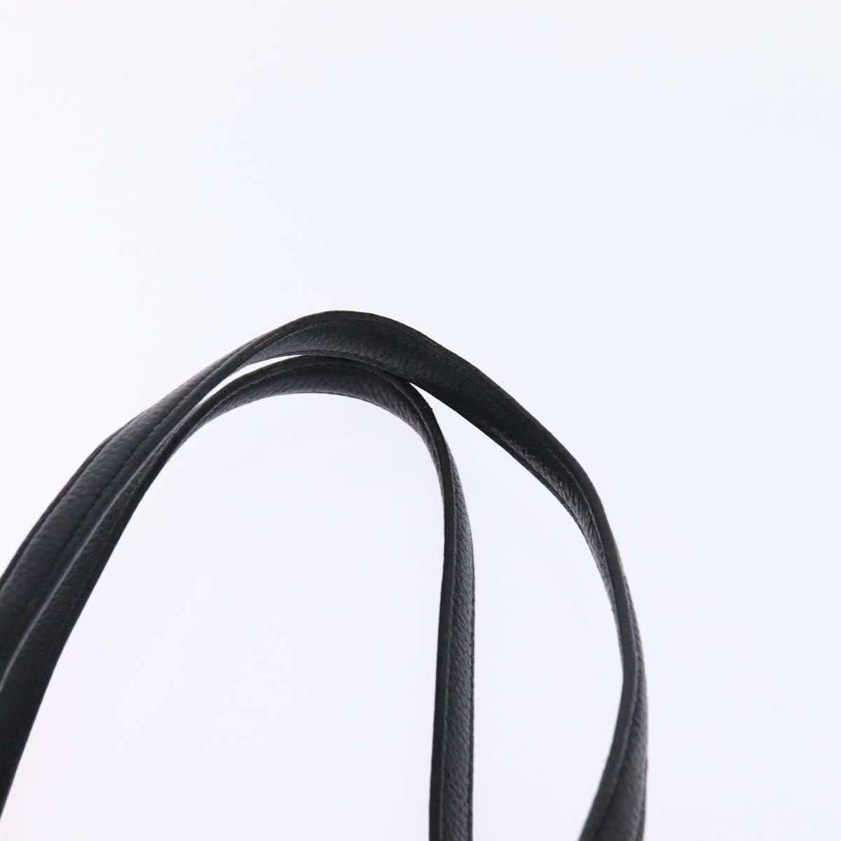 Salvatore Ferragamo Gancini Tote Bag Leather Black Gold Auth 148288