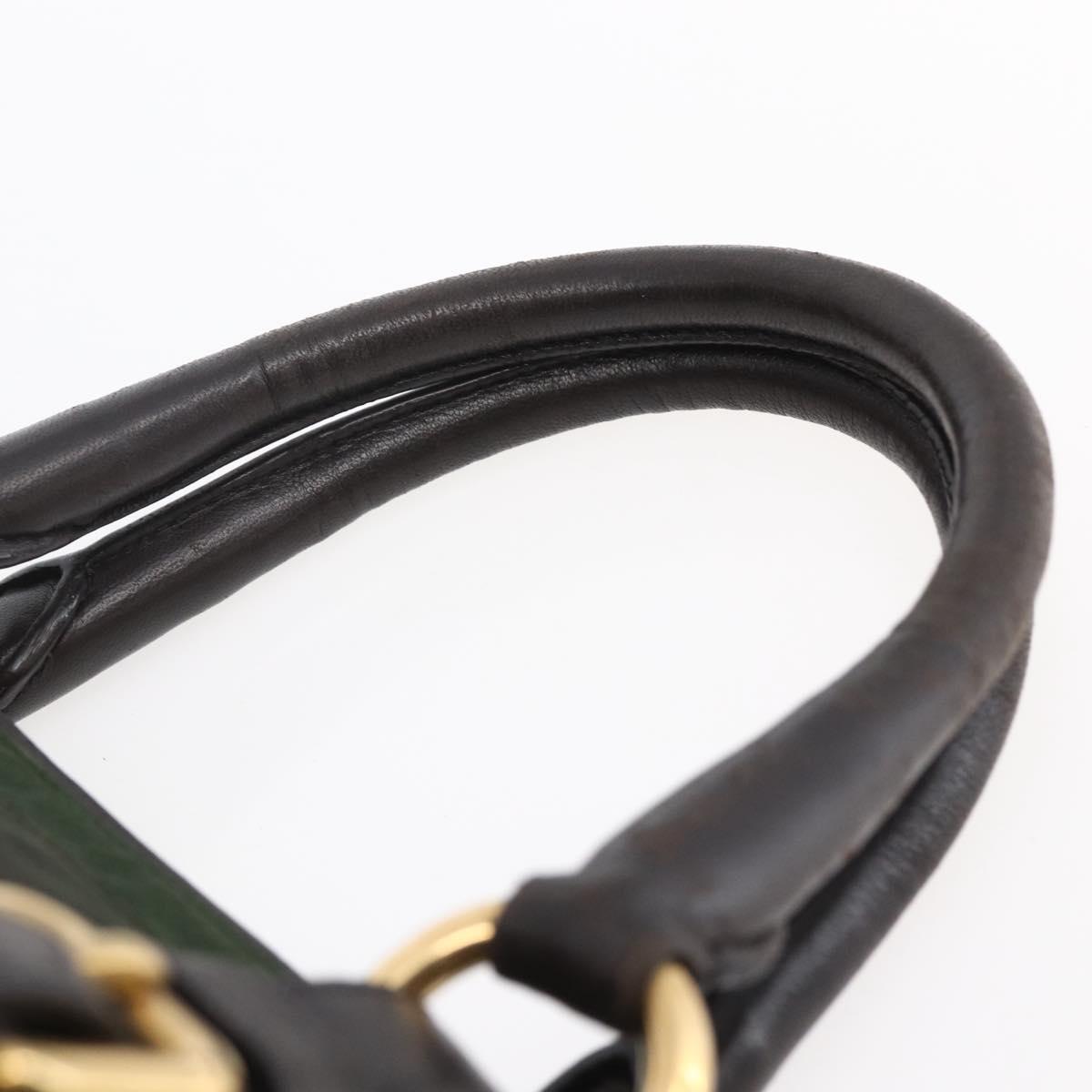 PRADA Hand Bag Nylon 2way Khaki Gold Auth 148290