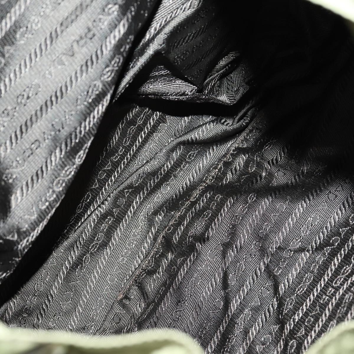 PRADA Backpack Nylon Khaki Silver Auth 148291