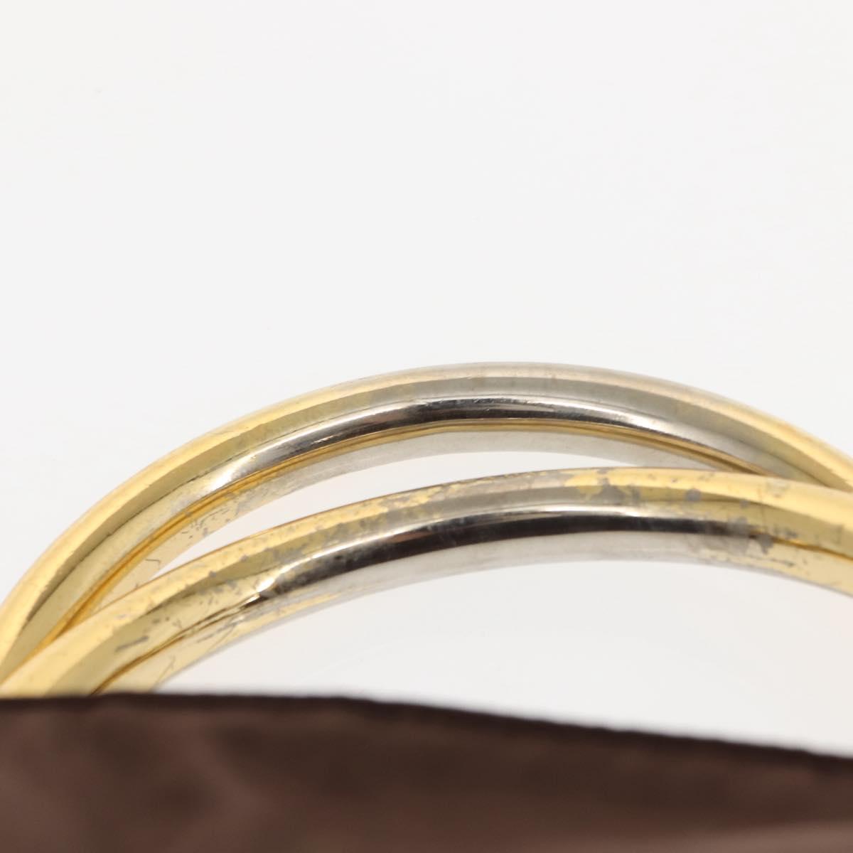 PRADA Hand Bag Nylon Brown Gold Auth 148292