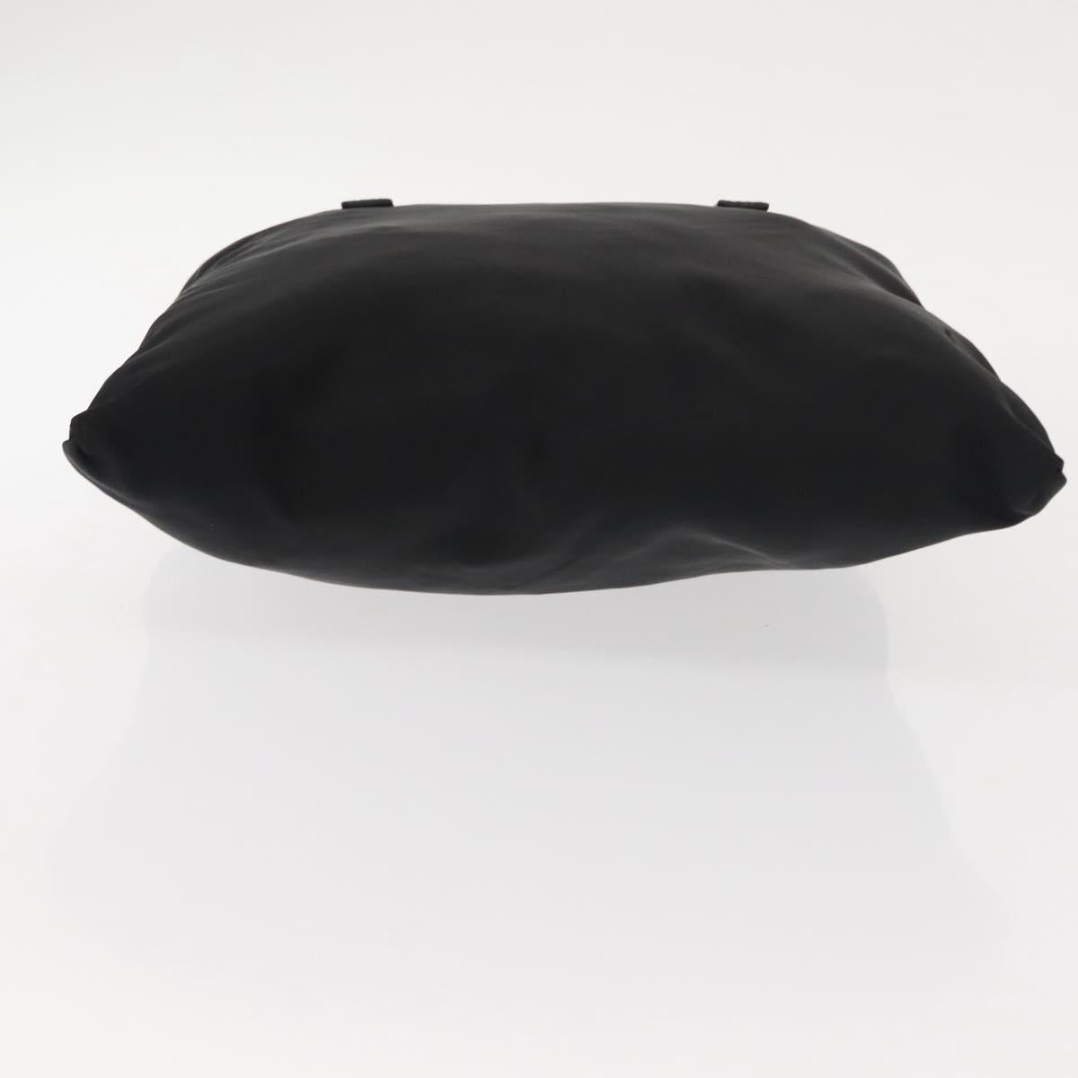 PRADA Tote Bag Nylon Black Silver Auth 148293