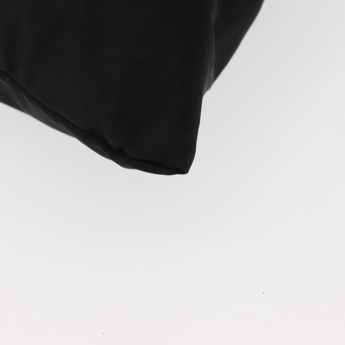 PRADA Tote Bag Nylon Black Silver Auth 148293