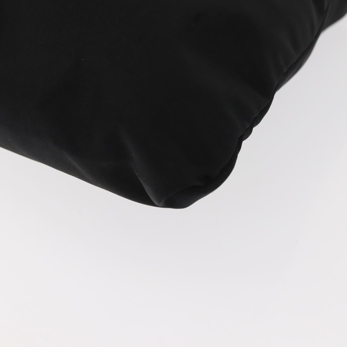 PRADA Tote Bag Nylon Black Silver Auth 148293