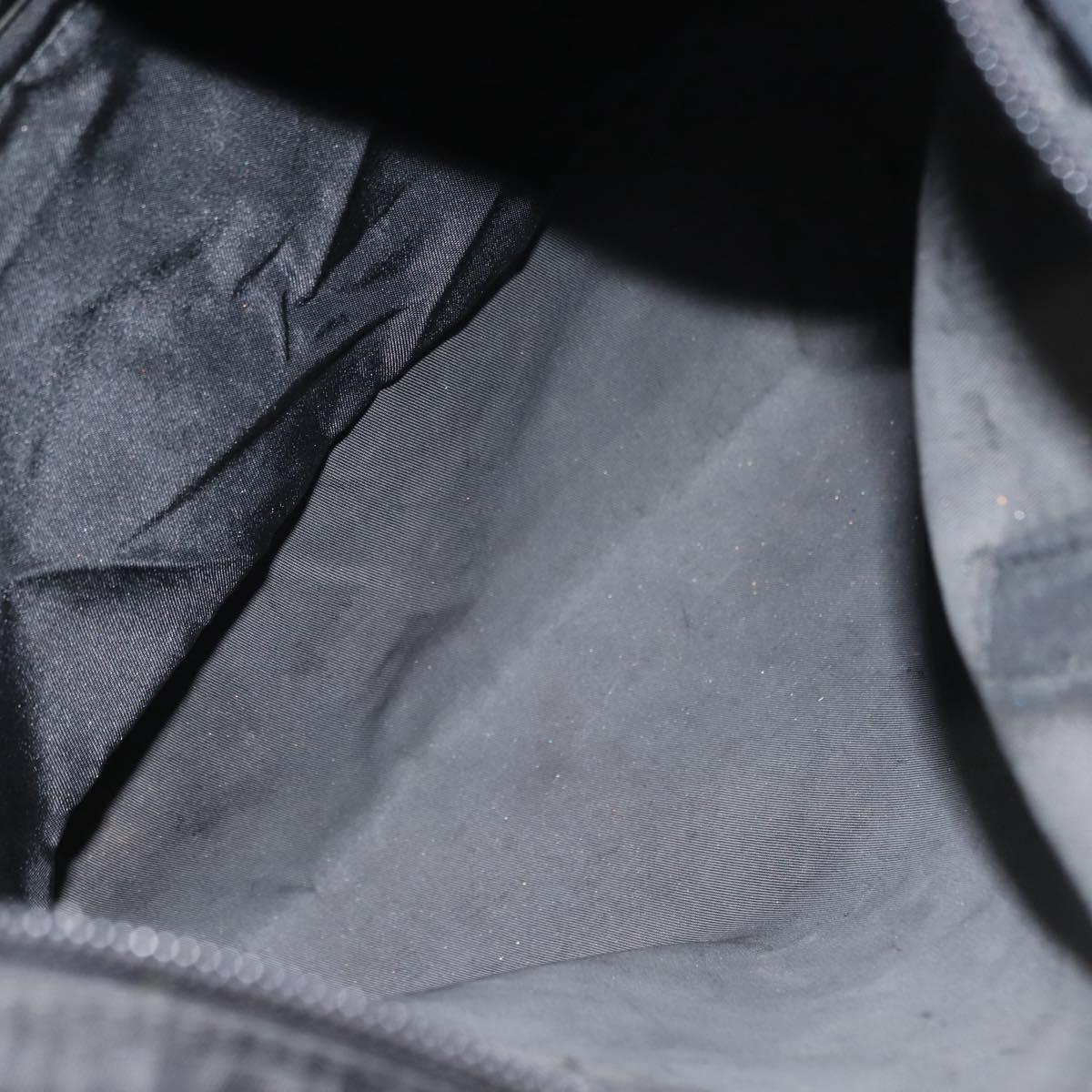 PRADA Tote Bag Nylon Black Silver Auth 148293