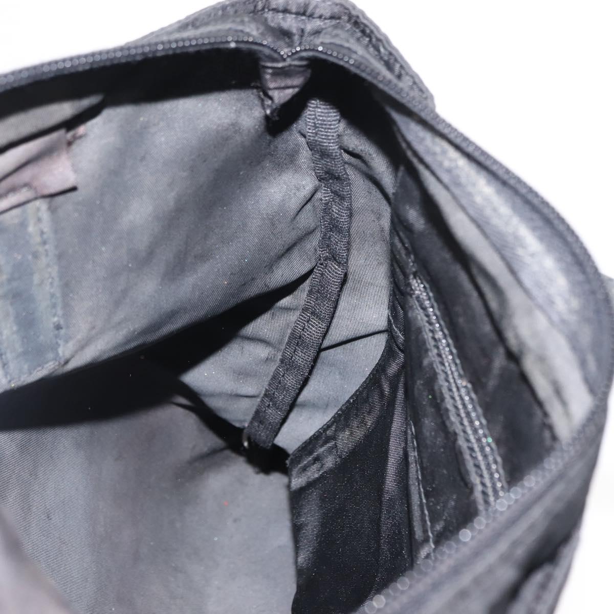 PRADA Tote Bag Nylon Black Silver Auth 148293