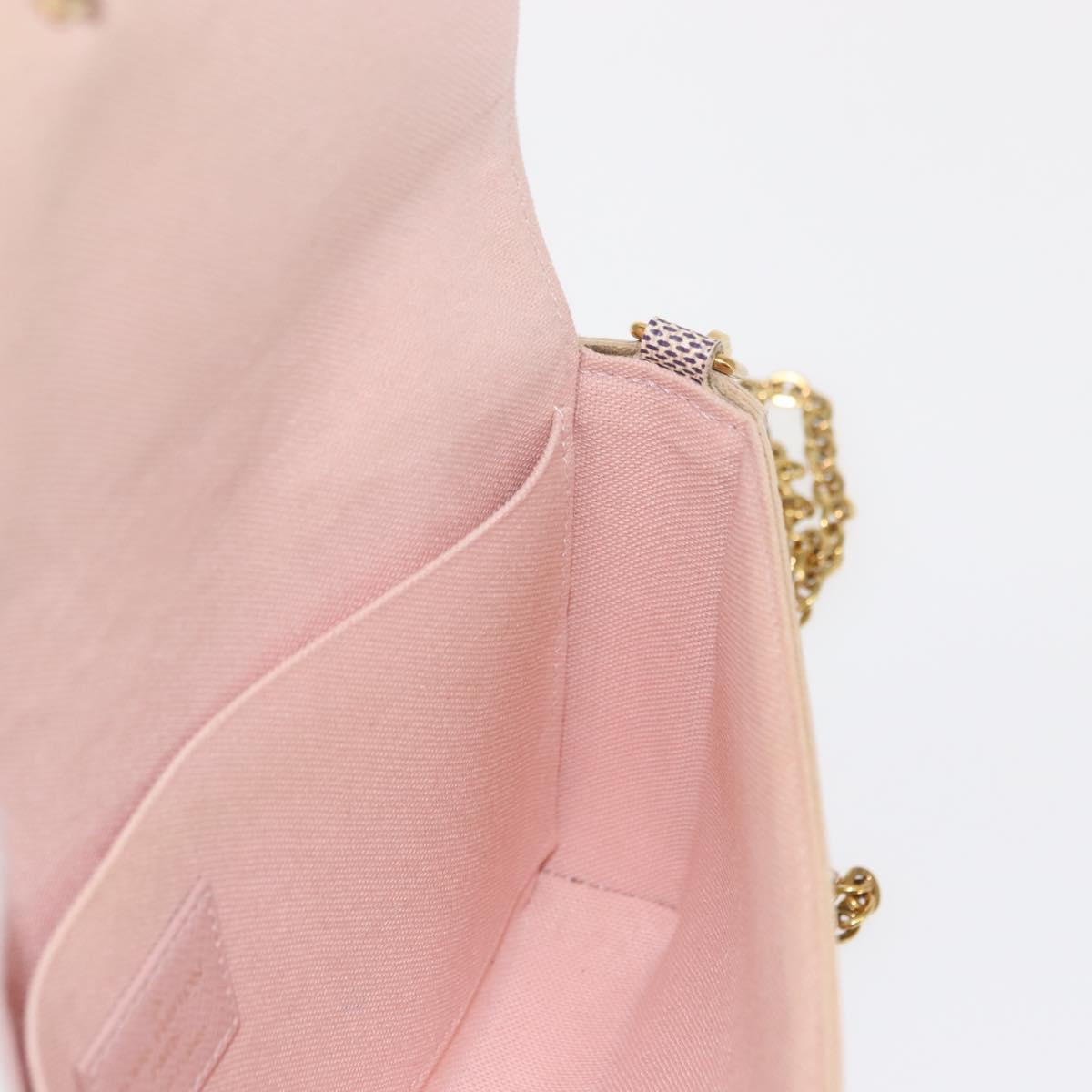 LOUIS VUITTON Damier Azur Pochette Felicie Chain Wallet N63106 LV Auth 148308