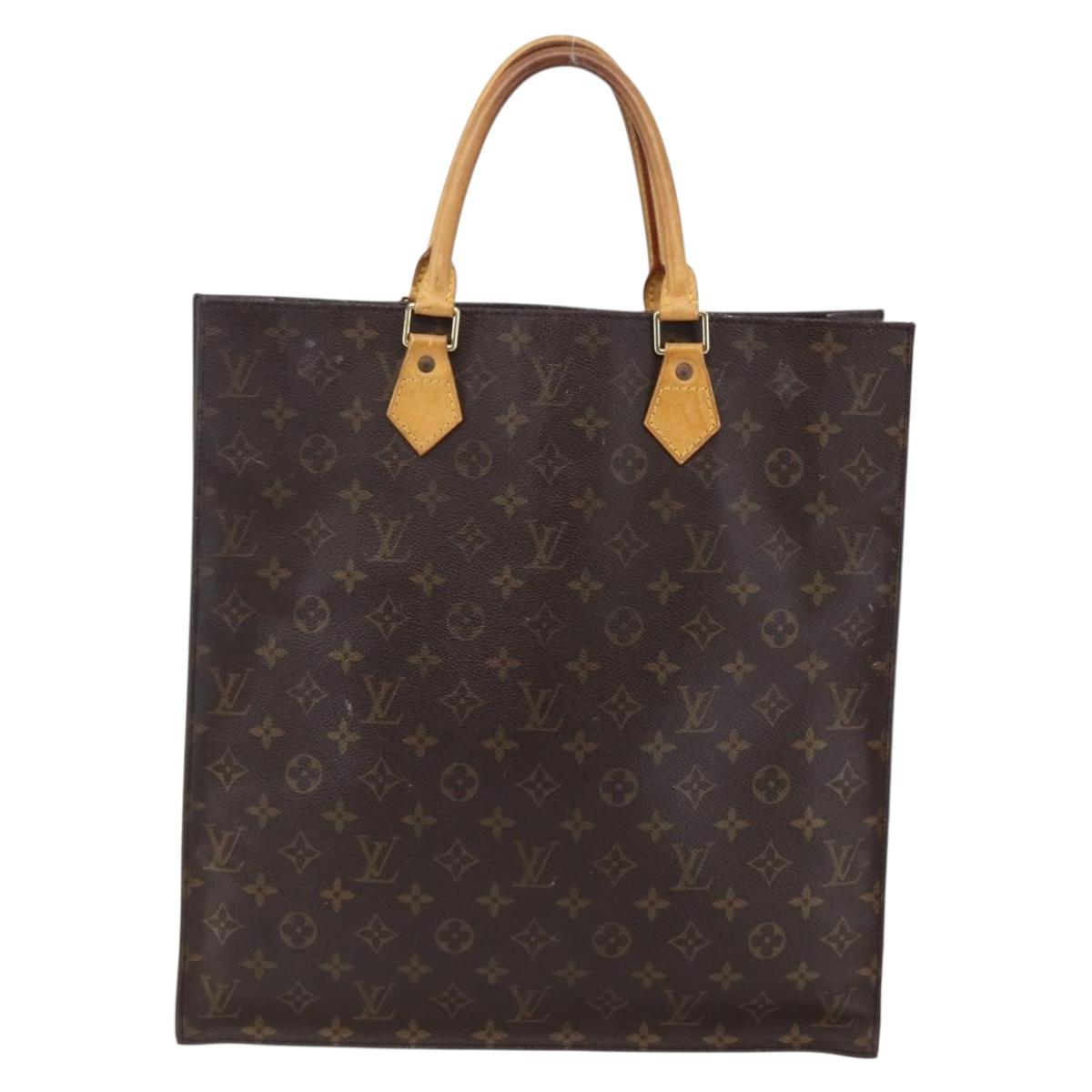 LOUIS VUITTON Monogram Sac Plat Hand Bag M51140 LV Auth 148312