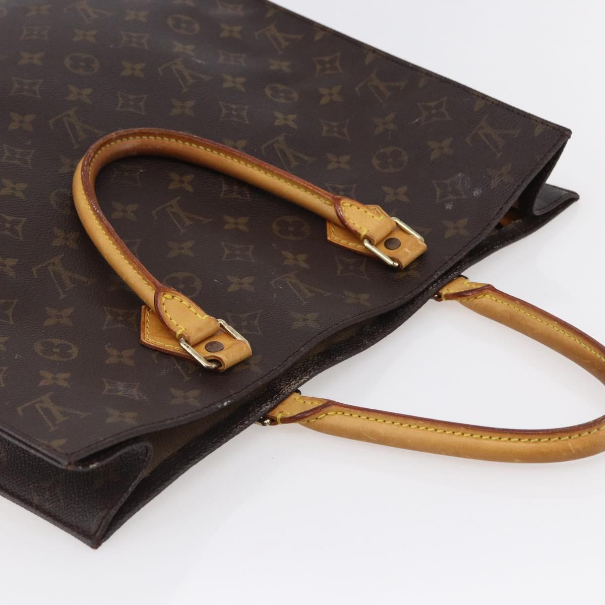 LOUIS VUITTON Monogram Sac Plat Hand Bag M51140 LV Auth 148312