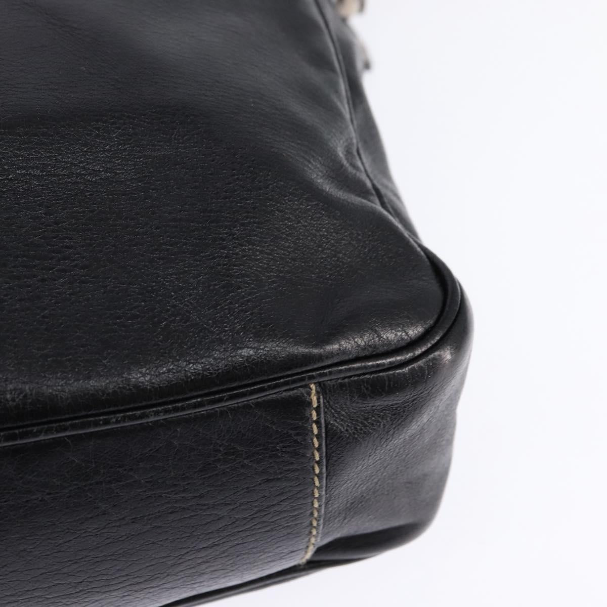 GUCCI Shoulder Bag Leather Black 201451 Auth 148316