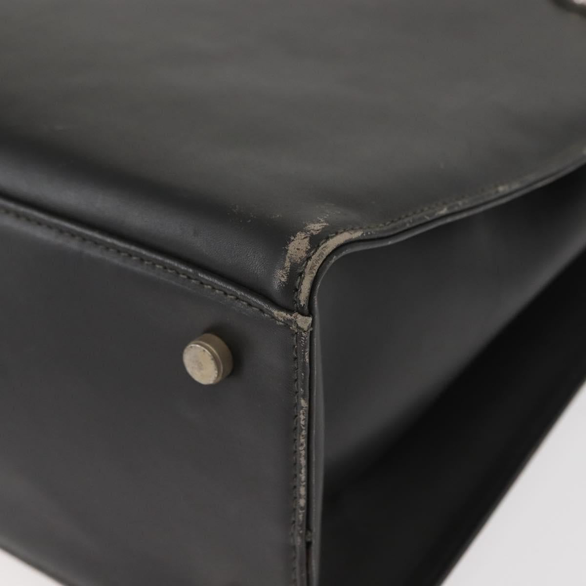 Salvatore Ferragamo Gancini Tote Bag Leather Gray Silver Auth 148318