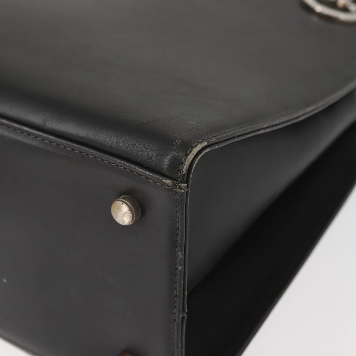 Salvatore Ferragamo Gancini Tote Bag Leather Gray Silver Auth 148318