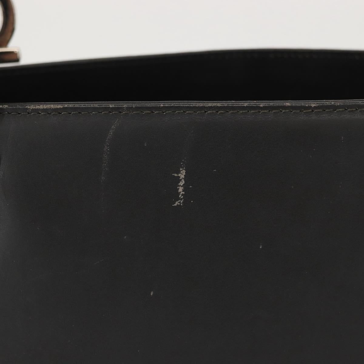 Salvatore Ferragamo Gancini Tote Bag Leather Gray Silver Auth 148318