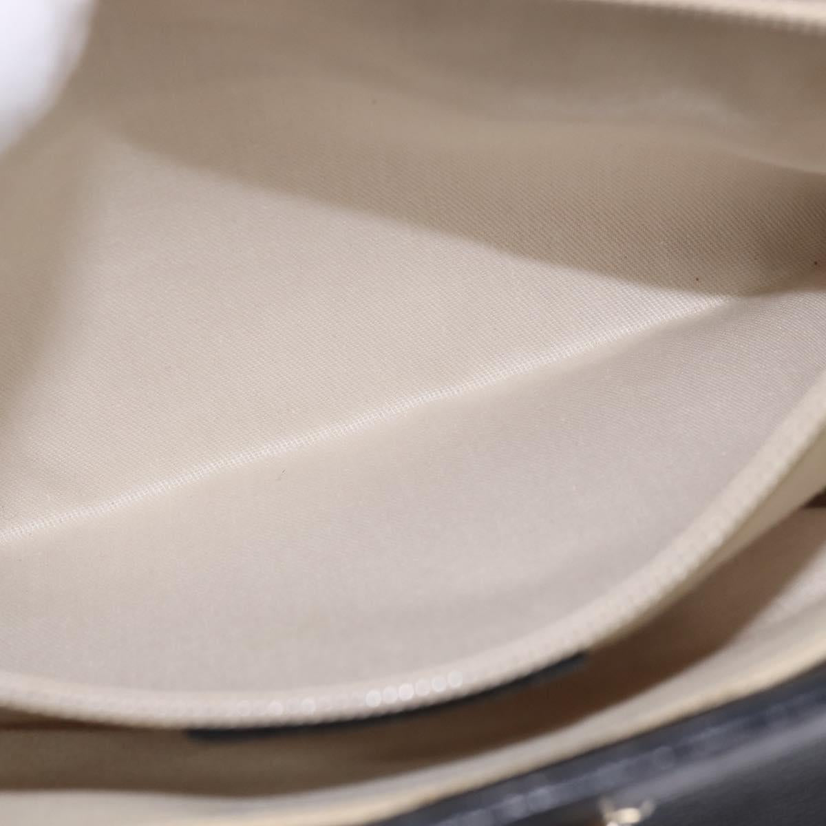 Salvatore Ferragamo Gancini Hand Bag Leather Black Silver Auth 148322