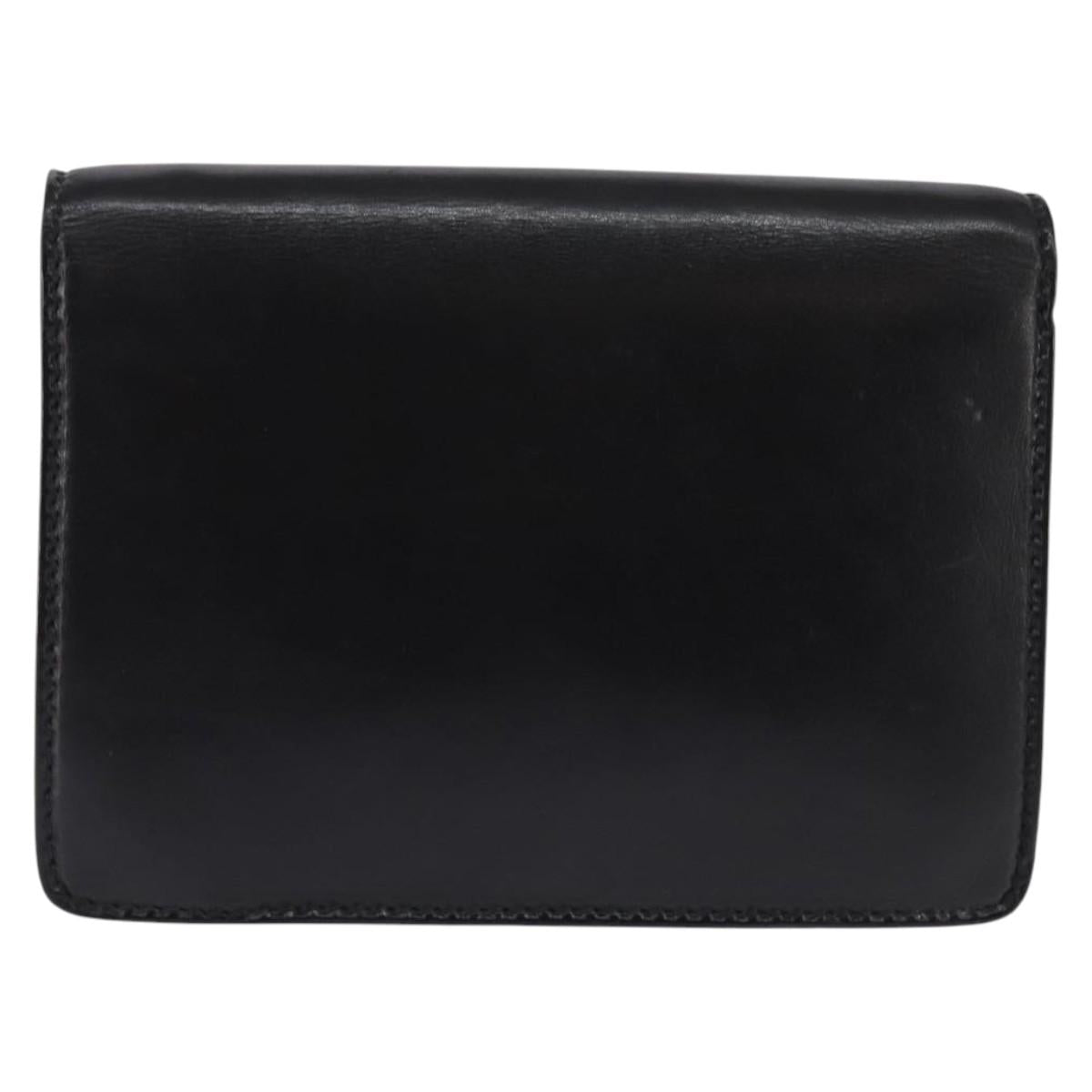 GUCCI Clutch Bag Leather Black Auth 148324