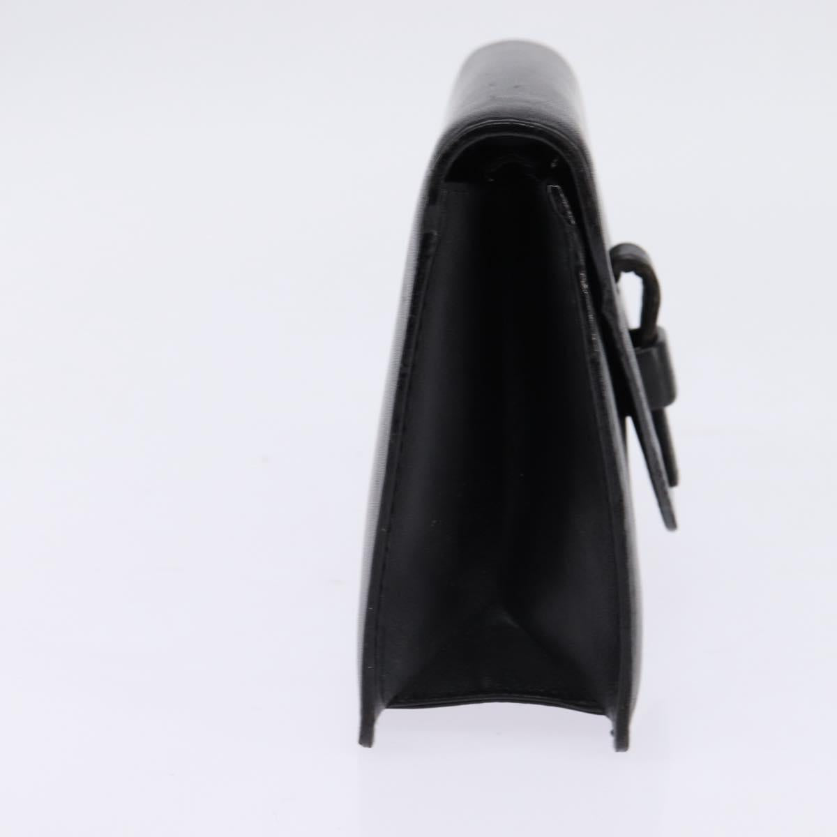 GUCCI Clutch Bag Leather Black Auth 148324