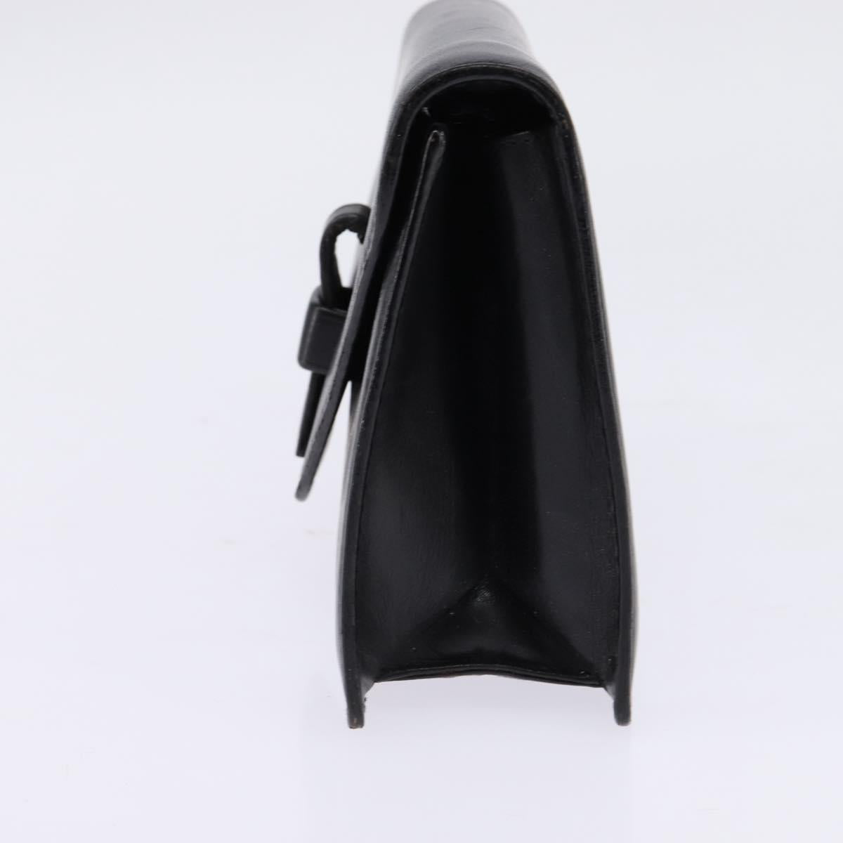 GUCCI Clutch Bag Leather Black Auth 148324