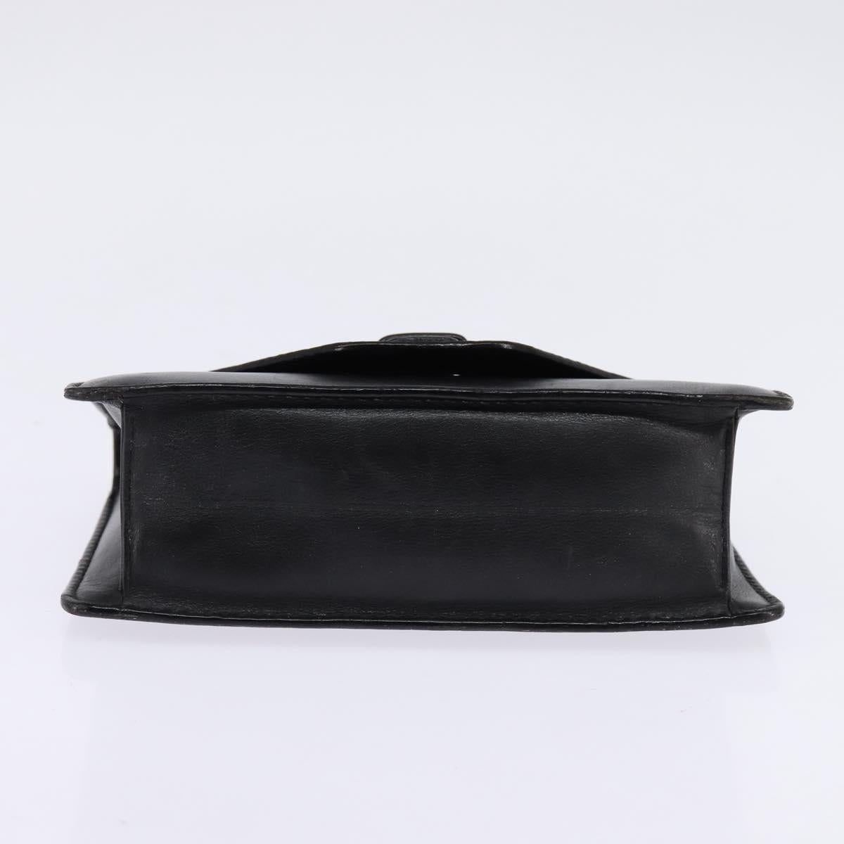 GUCCI Clutch Bag Leather Black Auth 148324