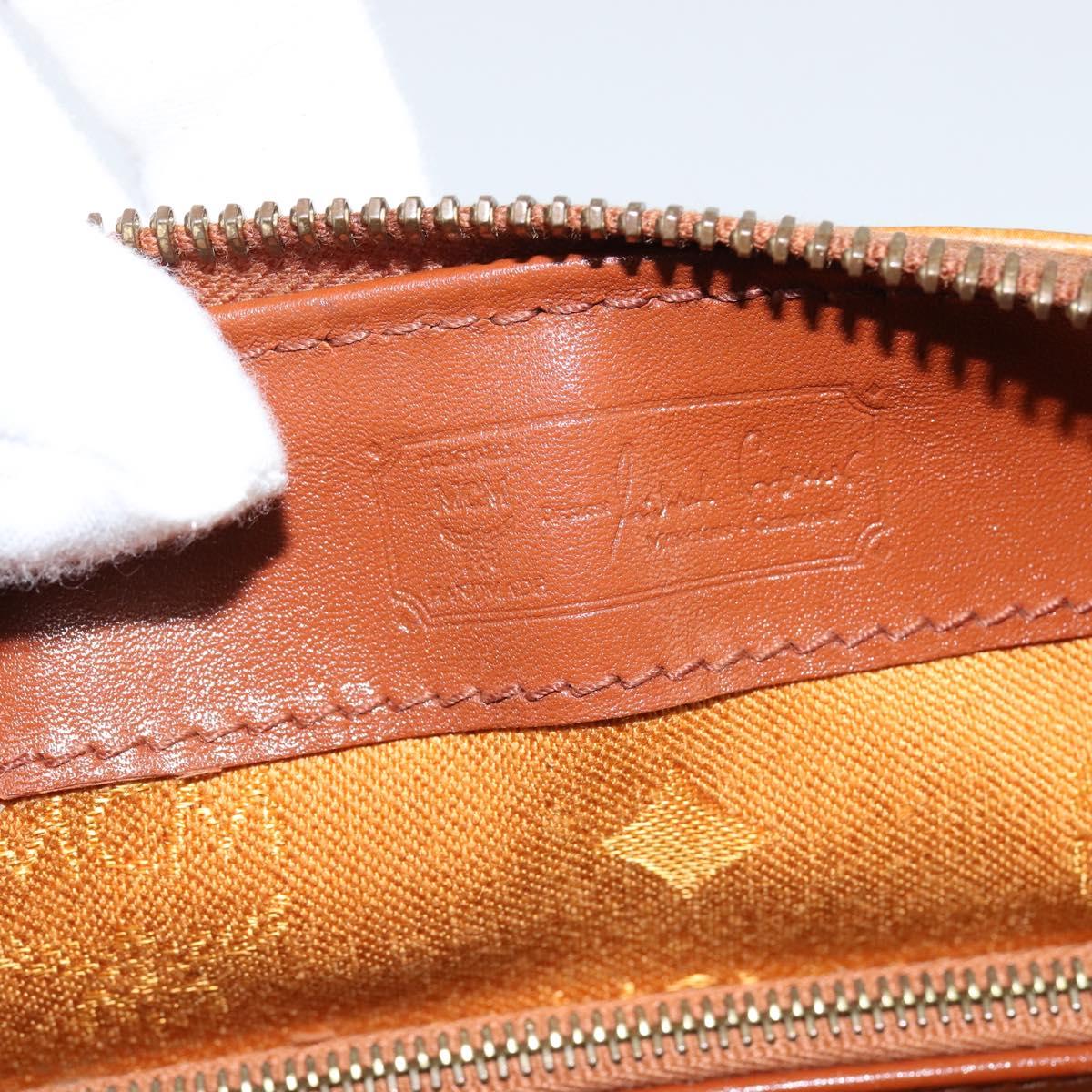 MCM Logogram Vicetos Boston Bag PVC 2way Brown Gold Auth 148327