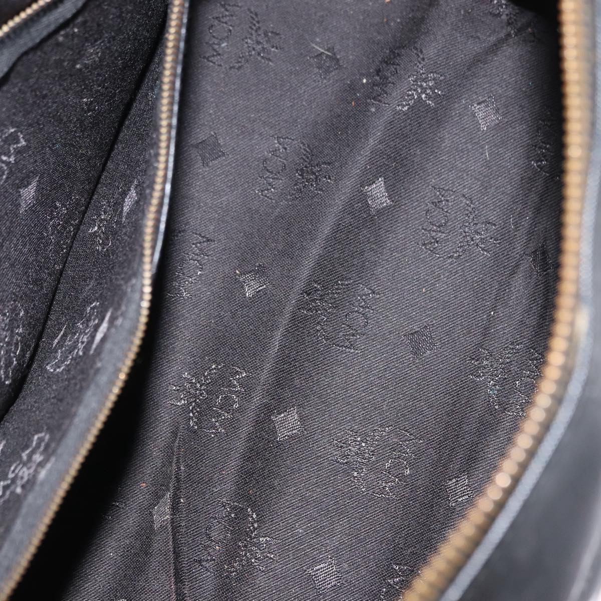 MCM Vicetos Logogram Hand Bag PVC 2way Black Gold Auth 148328