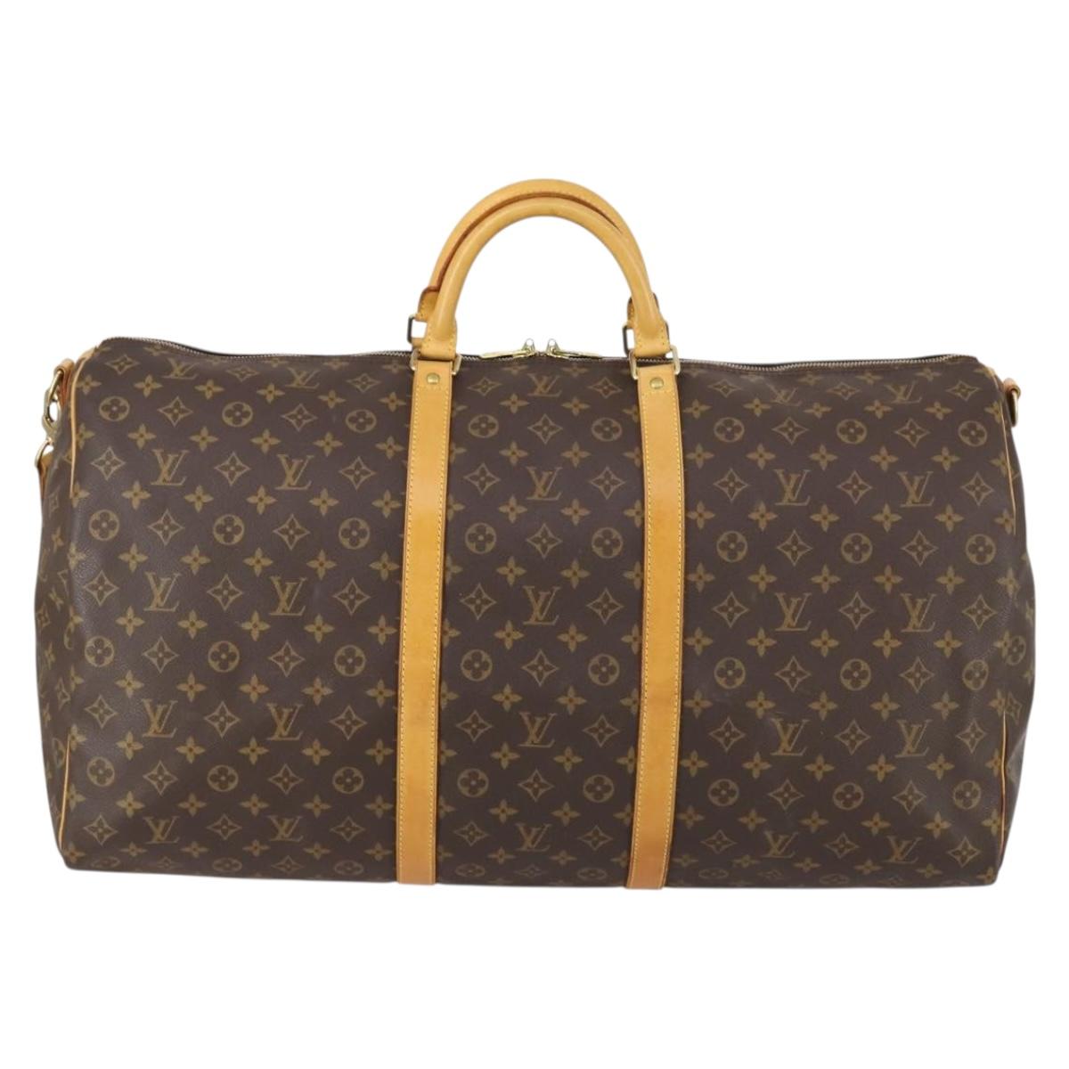 LOUIS VUITTON Monogram Keepall Bandouliere 60 Boston Bag M41412 LV Auth 148346