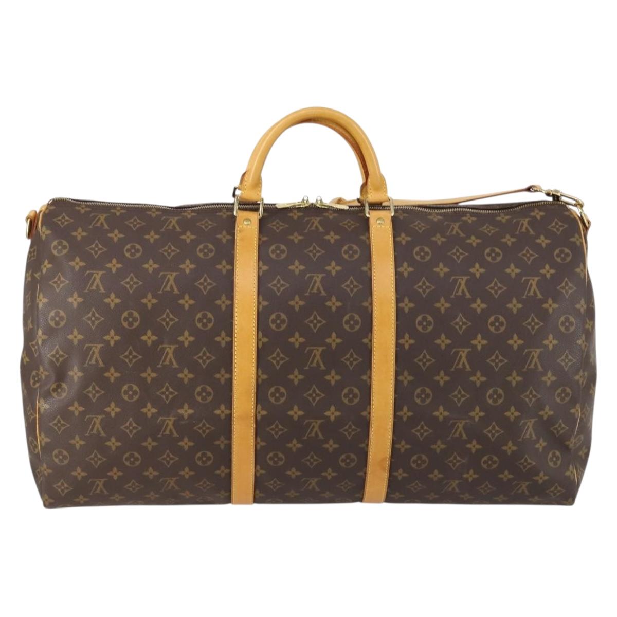 LOUIS VUITTON Monogram Keepall Bandouliere 60 Boston Bag M41412 LV Auth 148346
