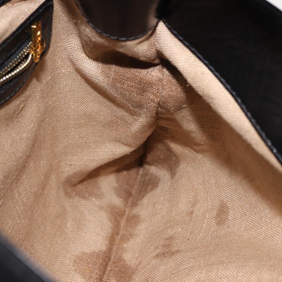 FENDI Shoulder Bag Nylon Black Gold Auth 148347