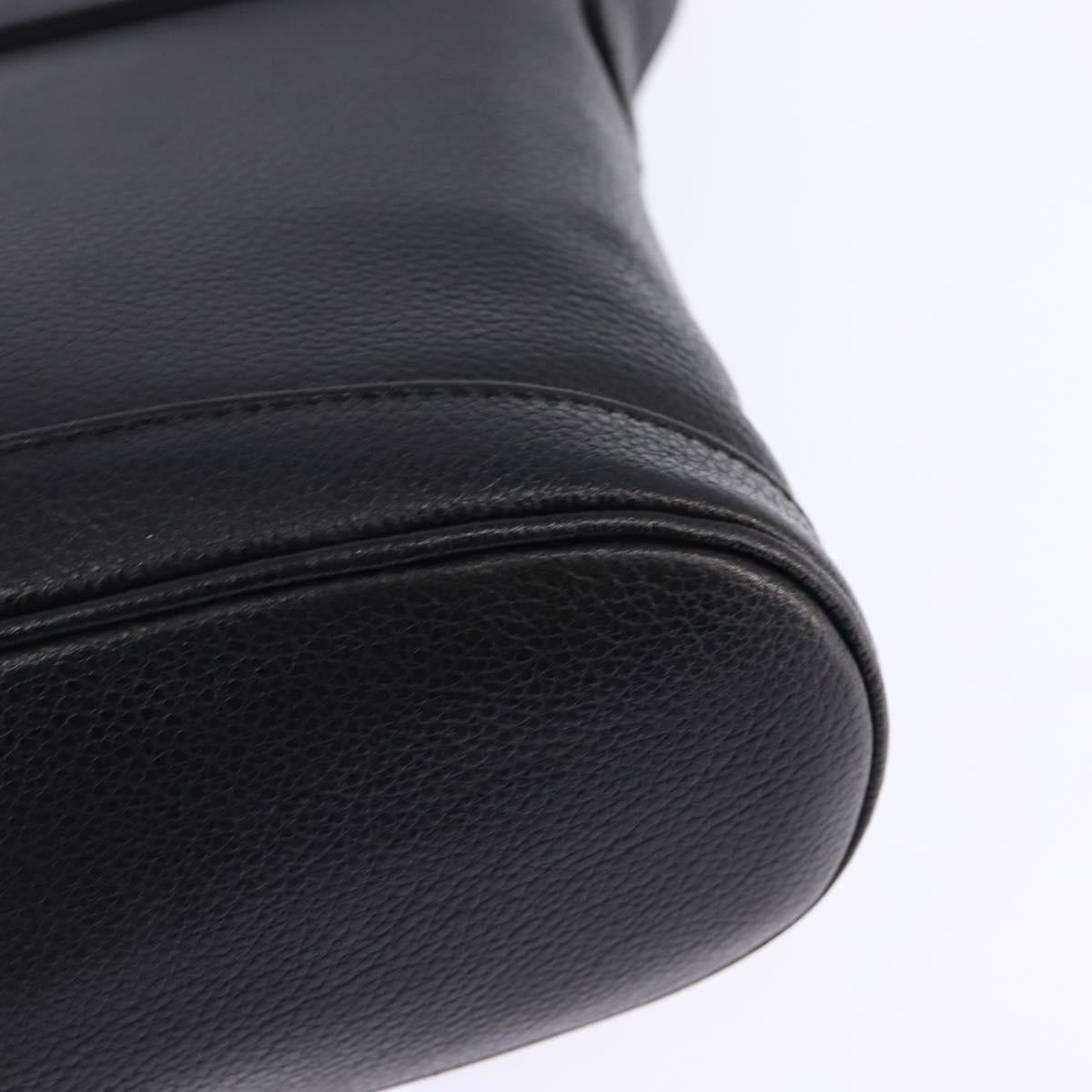 SAINT LAURENT Shoulder Bag Leather Black Gold Auth 148350