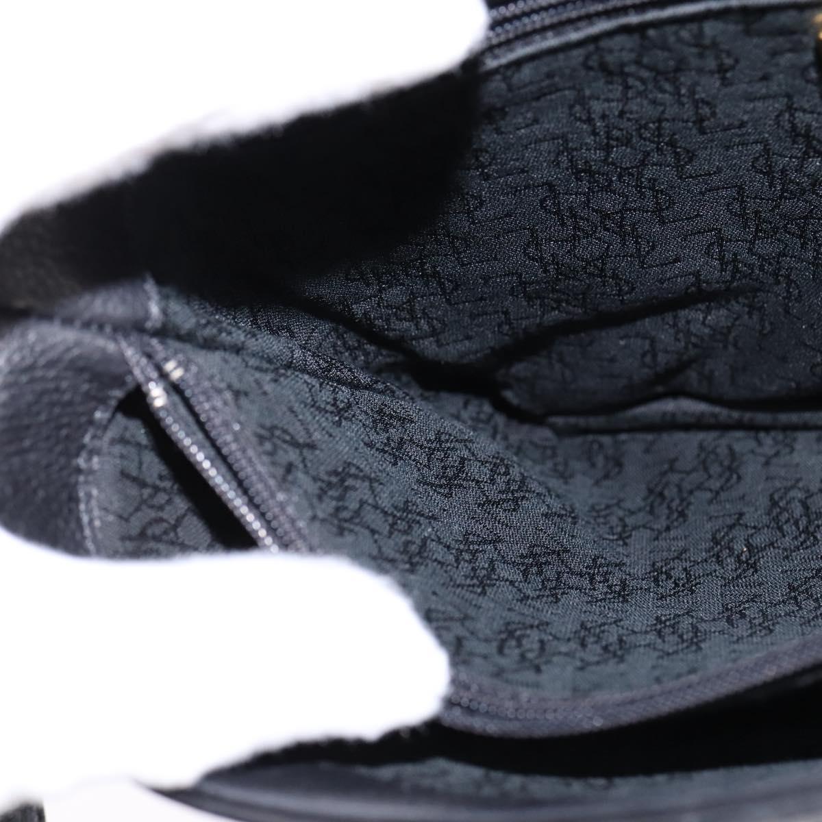 SAINT LAURENT Shoulder Bag Leather Black Gold Auth 148350