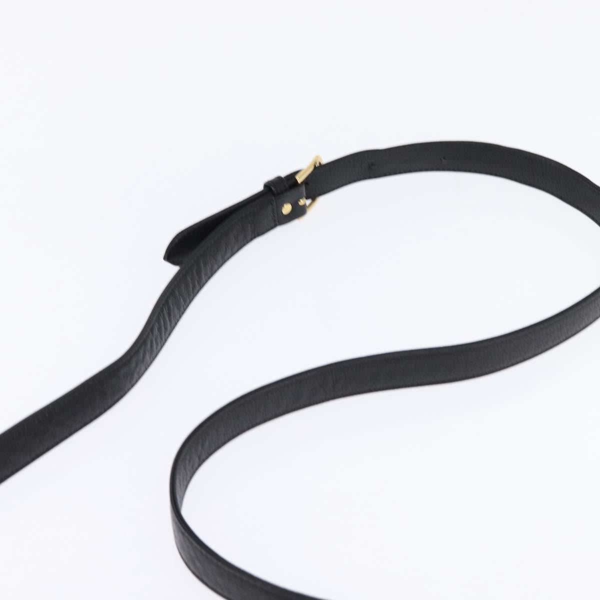 SAINT LAURENT Shoulder Bag Leather Black Gold Auth 148350