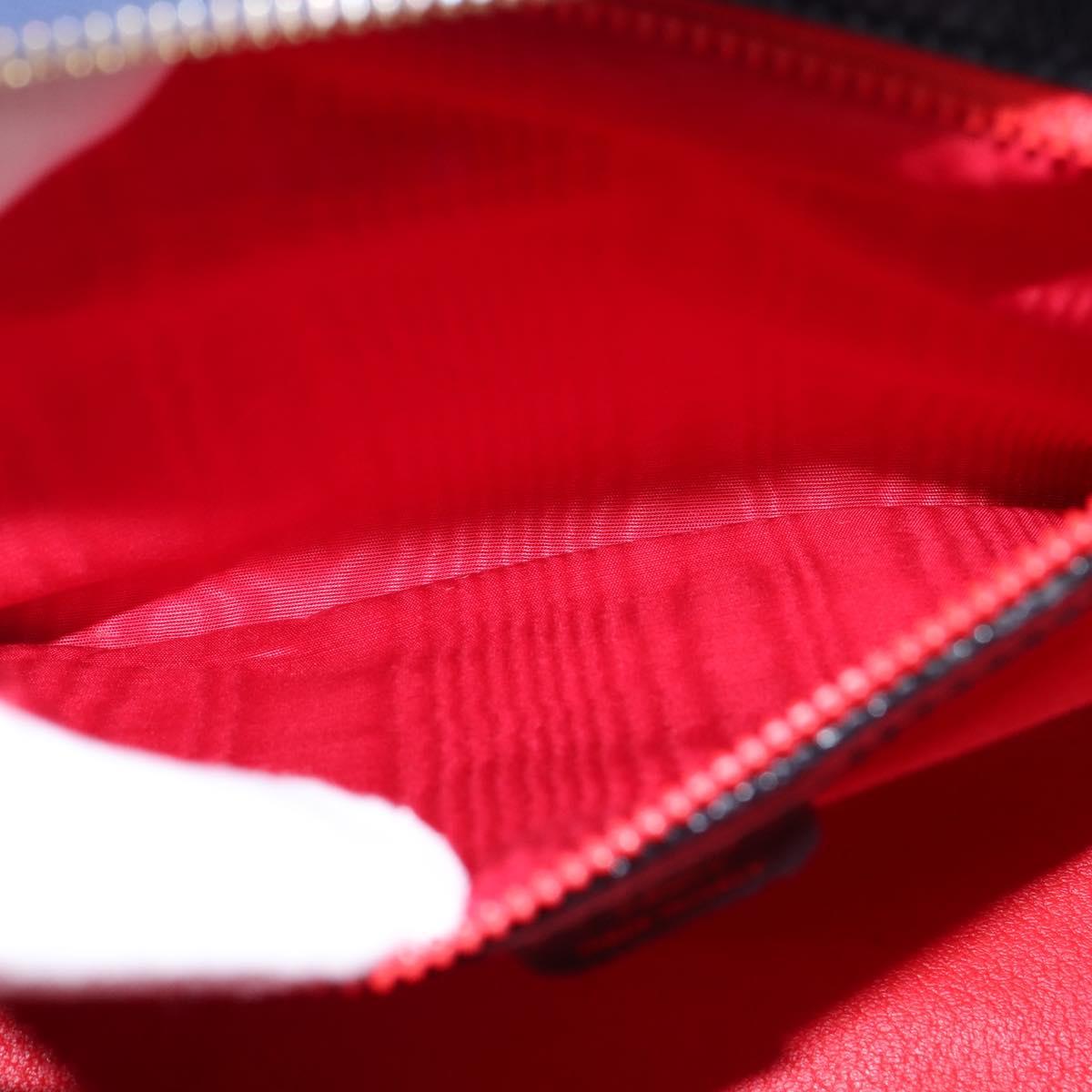 CELINE Hand Bag Leather 2way Navy Gold Auth 148353