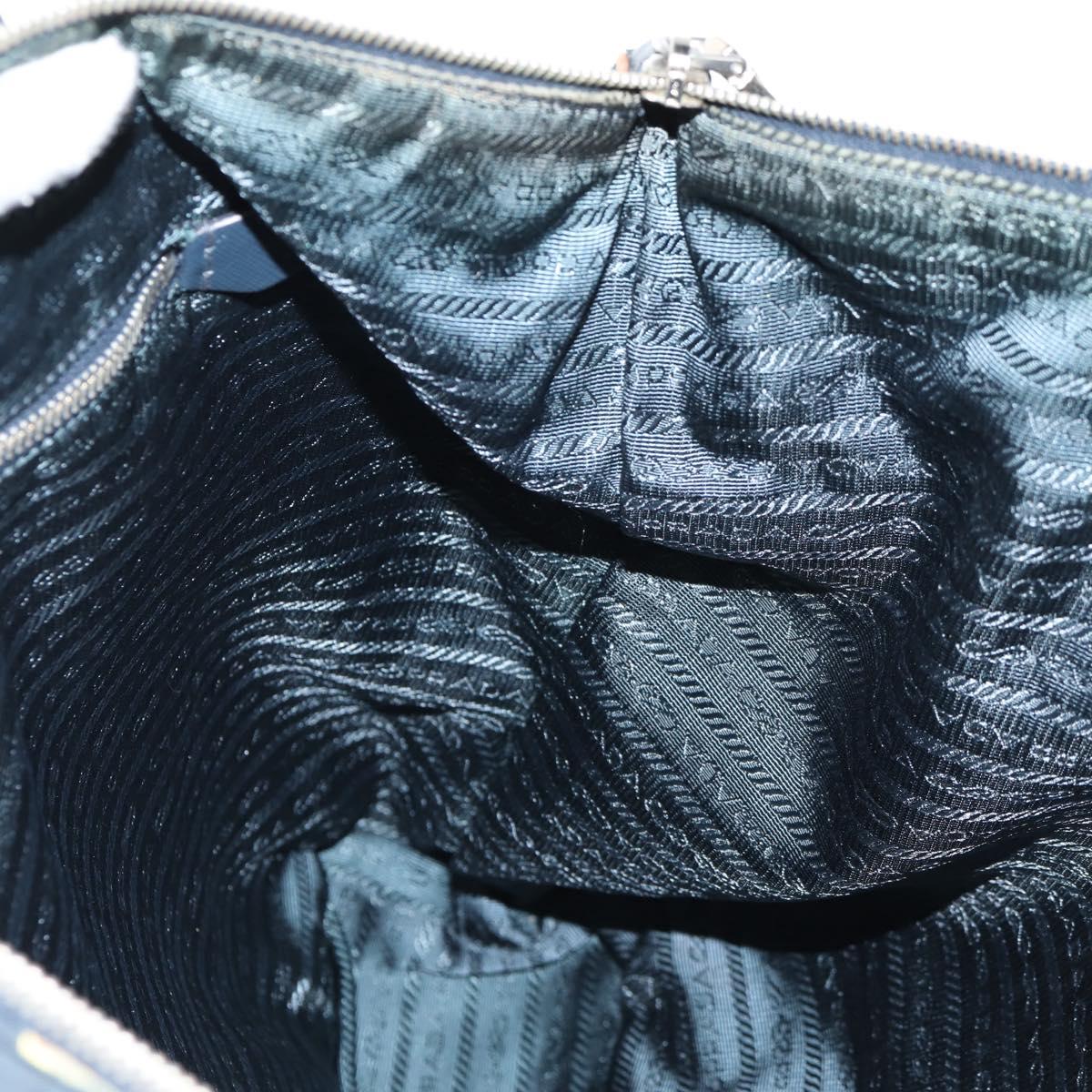 PRADA Hand Bag Nylon 2way Brown Silver Auth 148372