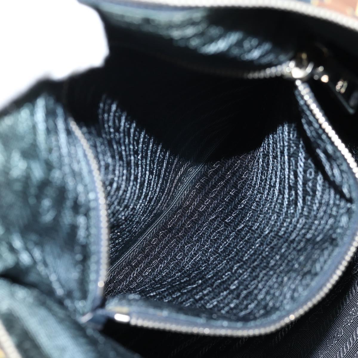 PRADA Hand Bag Nylon 2way Brown Silver Auth 148372