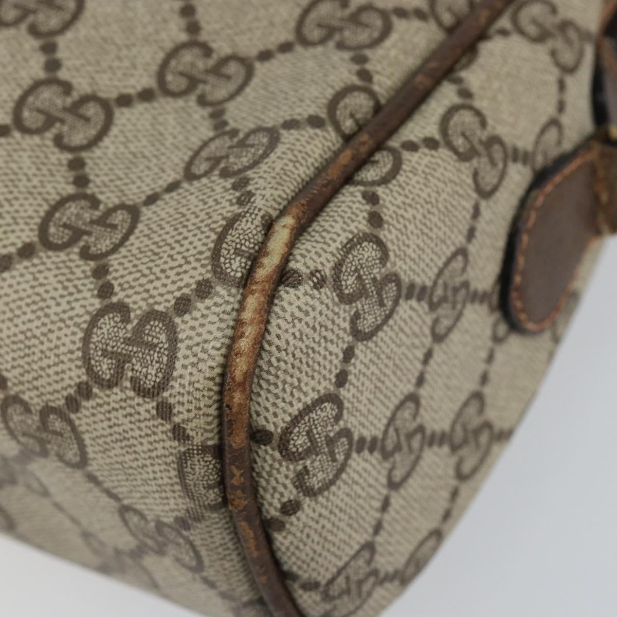 GUCCI GG Supreme Web Sherry Line Shoulder Bag PVC Beige Gold 010 378 Auth 148373