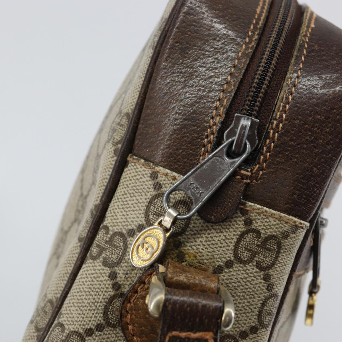 GUCCI GG Supreme Web Sherry Line Shoulder Bag PVC Beige Gold 010 378 Auth 148373