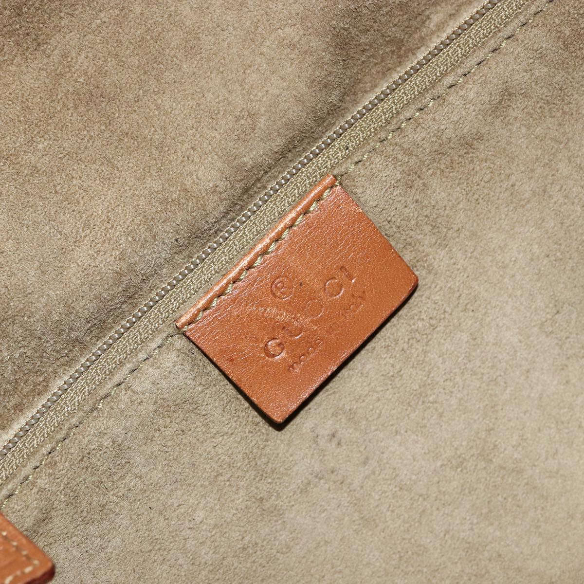 GUCCI Shoulder Bag Suede Beige Gold 76553 Auth 148376