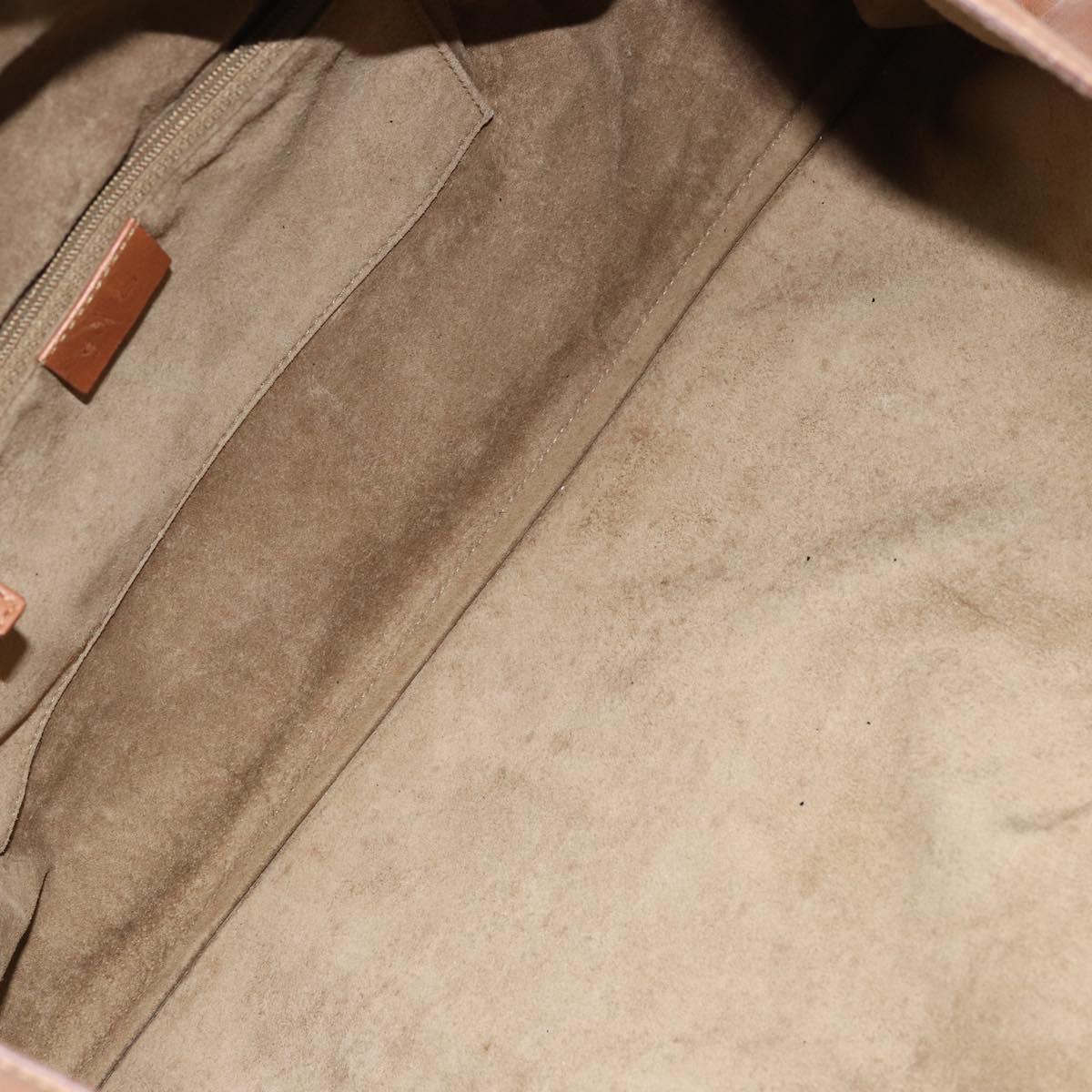 GUCCI Shoulder Bag Suede Beige Gold 76553 Auth 148376