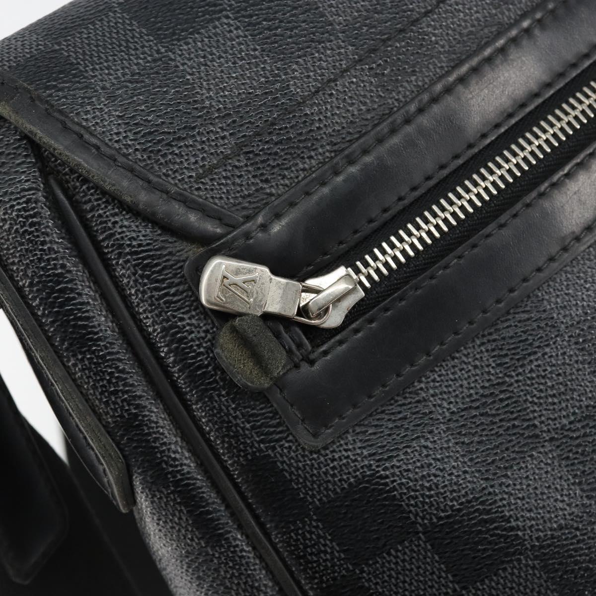 LOUIS VUITTON Damier Graphite Daniel MM Shoulder Bag N58029 LV Auth 148377