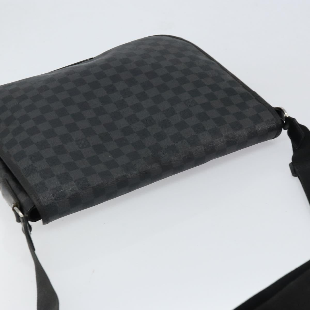 LOUIS VUITTON Damier Graphite Daniel MM Shoulder Bag N58029 LV Auth 148377