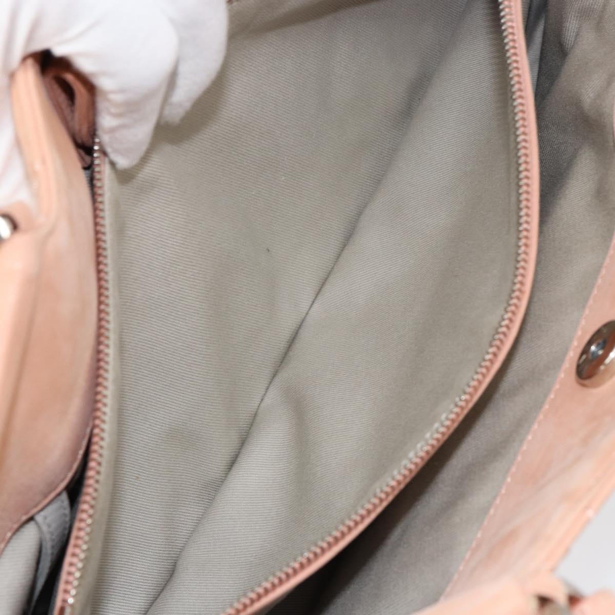 CHANEL Wild Stitch Chain Shoulder Bag Coated Canvas Beige CC Auth 148381