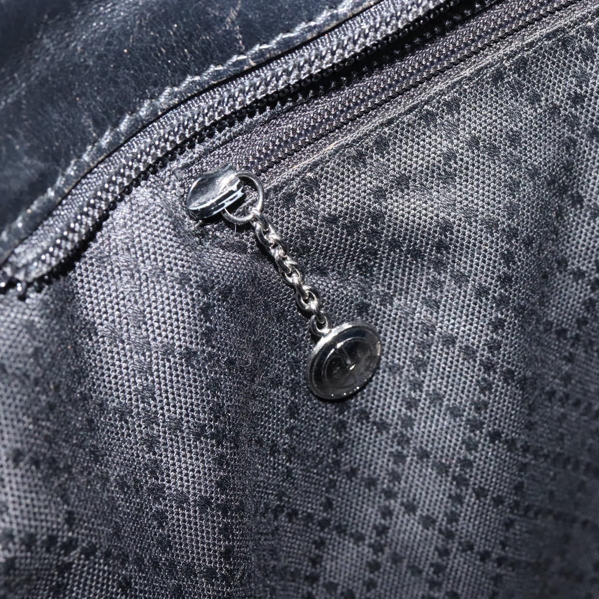 GUCCI Hand Bag Nylon Black Silver 002 2123 0457 Auth 148385