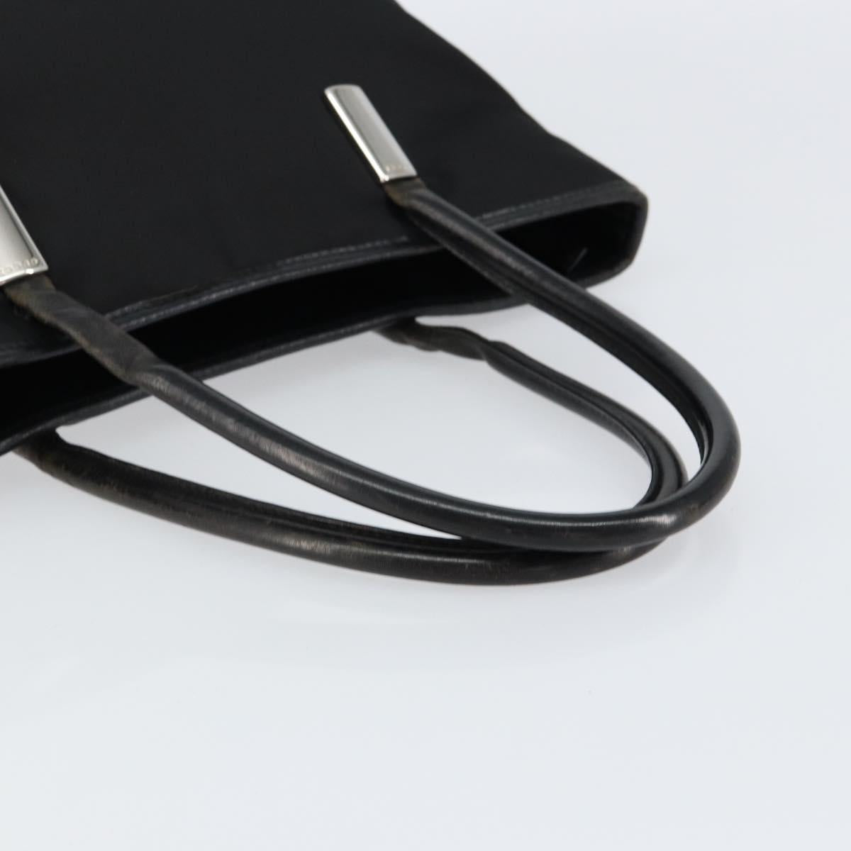 GUCCI Hand Bag Nylon Black Silver 002 2123 0457 Auth 148385